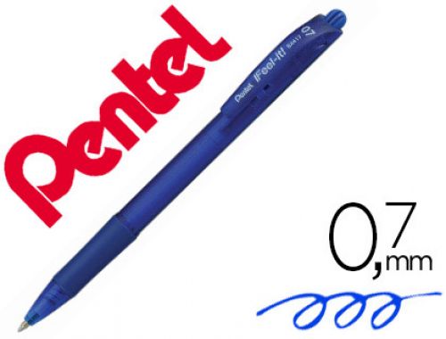 Esferografica pentel retratil bx417 cor azul , Pentel , 900771 , 0884851028990